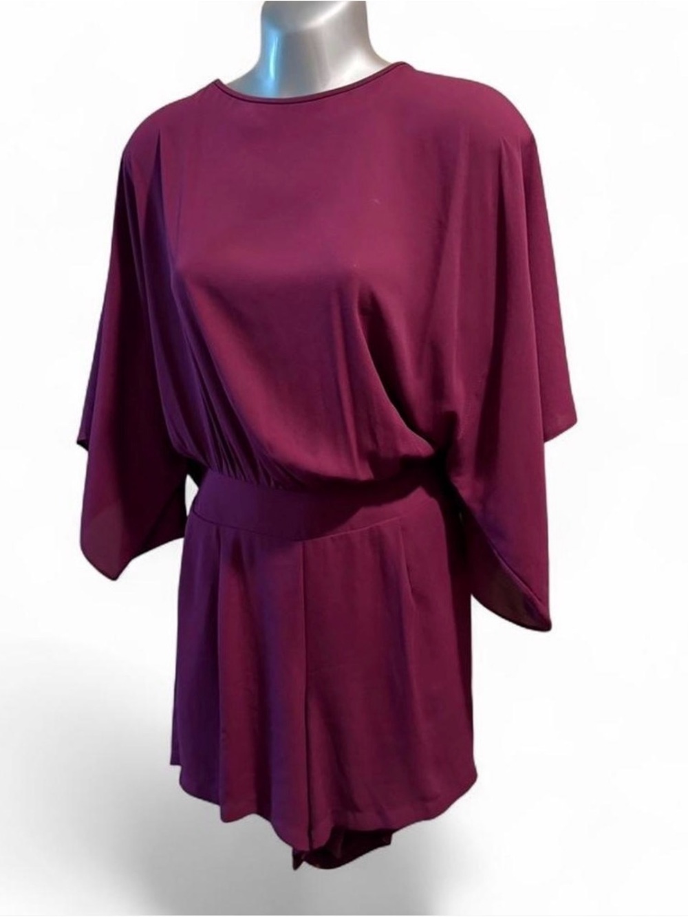 White House Black Market Plum Dolman Sleeve Romper